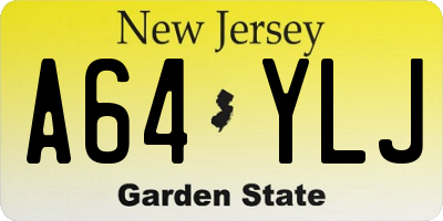 NJ license plate A64YLJ