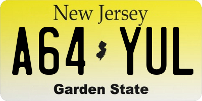 NJ license plate A64YUL