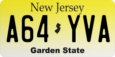 NJ license plate A64YVA