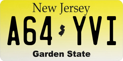 NJ license plate A64YVI