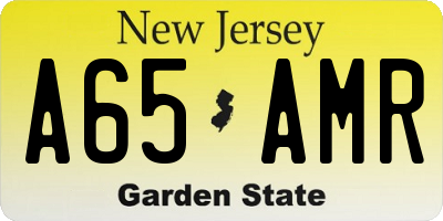 NJ license plate A65AMR