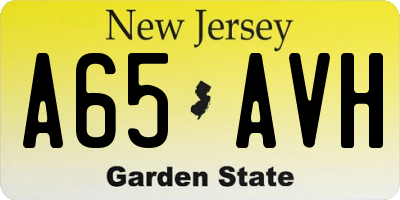 NJ license plate A65AVH