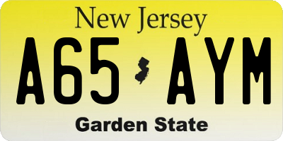 NJ license plate A65AYM