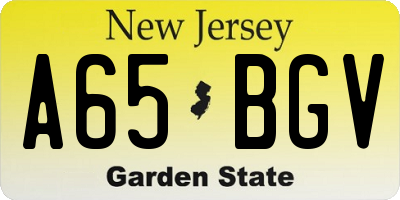 NJ license plate A65BGV