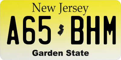 NJ license plate A65BHM