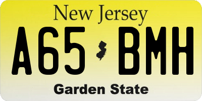 NJ license plate A65BMH