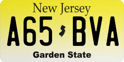 NJ license plate A65BVA