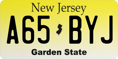 NJ license plate A65BYJ