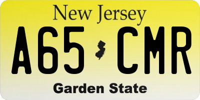 NJ license plate A65CMR
