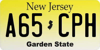 NJ license plate A65CPH