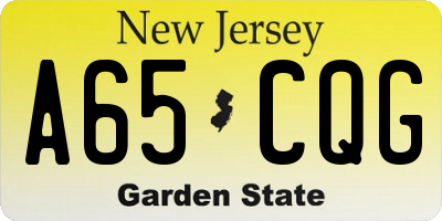NJ license plate A65CQG