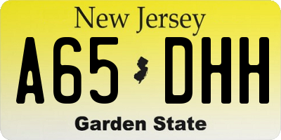 NJ license plate A65DHH