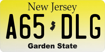 NJ license plate A65DLG