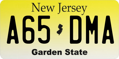 NJ license plate A65DMA