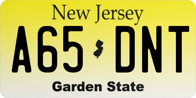 NJ license plate A65DNT