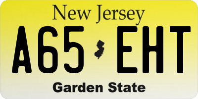 NJ license plate A65EHT
