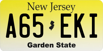 NJ license plate A65EKI