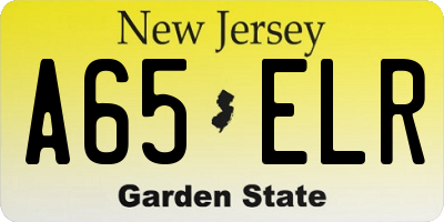NJ license plate A65ELR