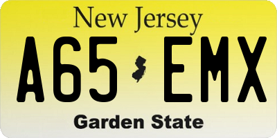 NJ license plate A65EMX