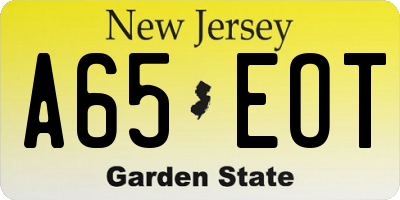 NJ license plate A65EOT