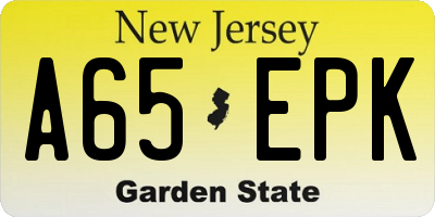NJ license plate A65EPK