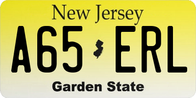 NJ license plate A65ERL
