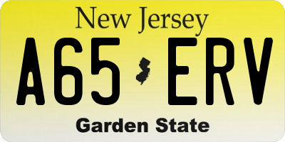 NJ license plate A65ERV