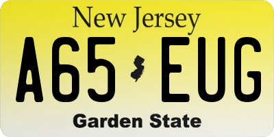 NJ license plate A65EUG
