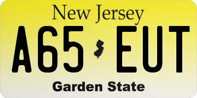 NJ license plate A65EUT