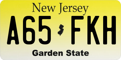 NJ license plate A65FKH