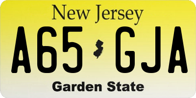 NJ license plate A65GJA