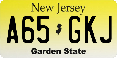 NJ license plate A65GKJ