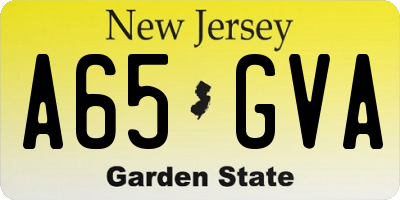 NJ license plate A65GVA