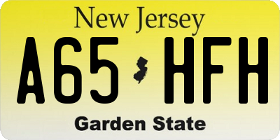 NJ license plate A65HFH