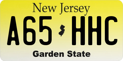 NJ license plate A65HHC