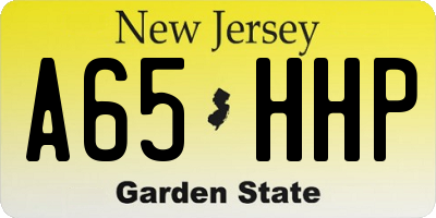NJ license plate A65HHP