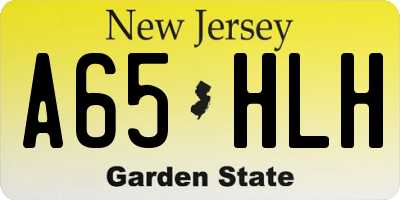 NJ license plate A65HLH