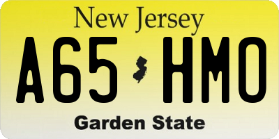 NJ license plate A65HMO