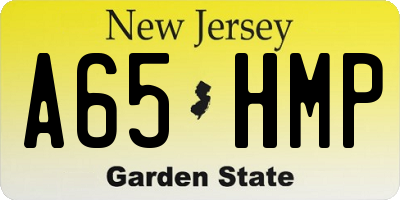 NJ license plate A65HMP