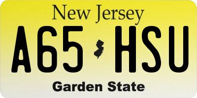 NJ license plate A65HSU