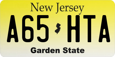 NJ license plate A65HTA