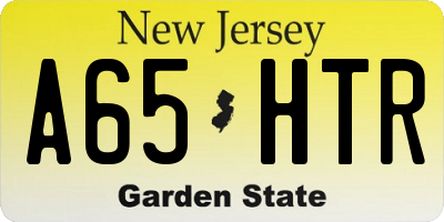 NJ license plate A65HTR