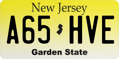 NJ license plate A65HVE