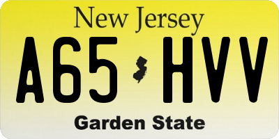 NJ license plate A65HVV