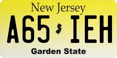 NJ license plate A65IEH