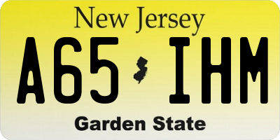 NJ license plate A65IHM