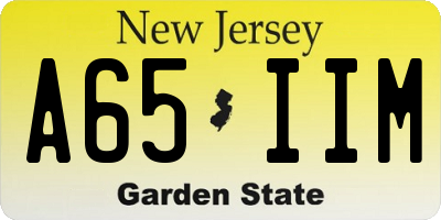 NJ license plate A65IIM