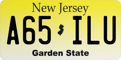 NJ license plate A65ILU