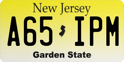 NJ license plate A65IPM