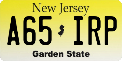 NJ license plate A65IRP